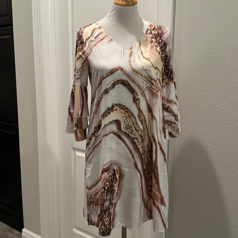 New  V neck 3/4 sleeve A line dress